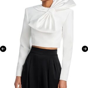 Ronny Kobo Collection White Bow Accent Blouse